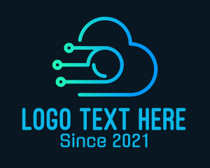 Futuristic - Cyber Cloud Camera logo design