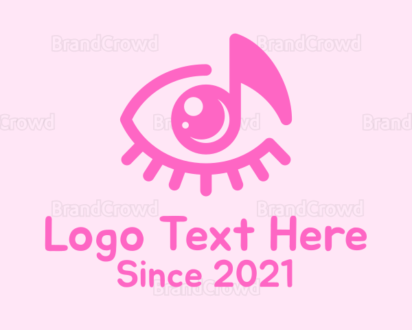 Pink Eye Music Note Logo