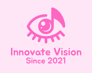 Visionary - Pink Eye Music Note logo design