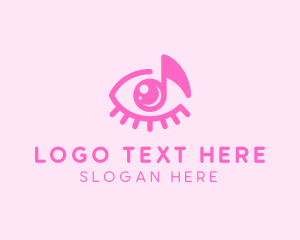 Visionary - Pink Eye Music Note logo design