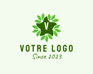 Environment Friendly - Organic Star Leaf Gardening logo design
