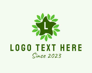 Environment Friendly - Organic Star Leaf Gardening logo design