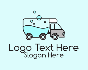 Cleaning - Laundry Service Truck logo design