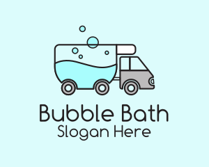 Laundry Service Truck  logo design