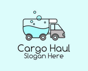 Laundry Service Truck  logo design