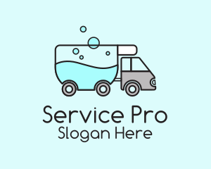 Laundry Service Truck  logo design