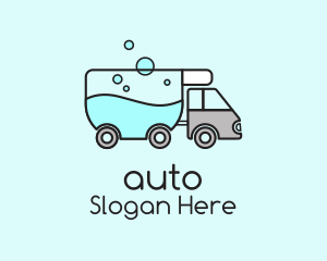 Shipping - Laundry Service Truck logo design