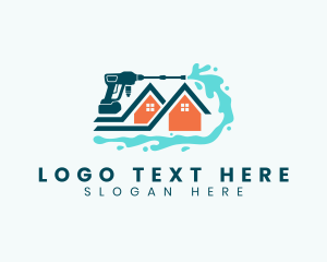 Washer - House Pressure Washer Cleaning logo design