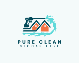 House Pressure Washer Cleaning  logo design