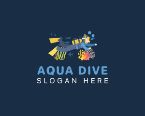Scuba - Snorkeling Scuba Diver logo design