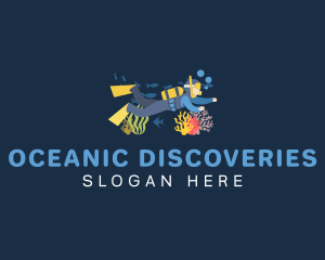 Marine Biologist - Snorkeling Scuba Diver logo design