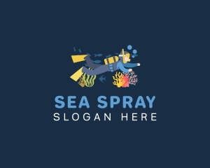 Snorkeling Scuba Diver logo design