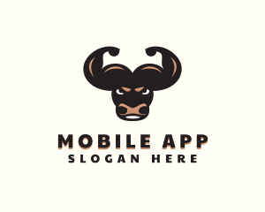 Cow - Muscle Bull Biceps logo design