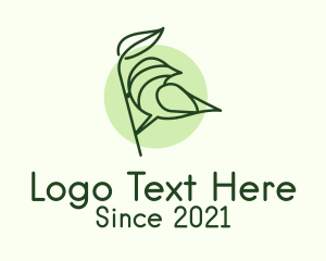 Zoology - Green Monoline Bird logo design