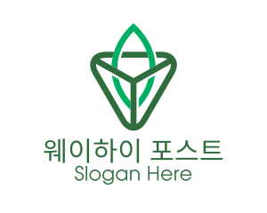 Triangle Leaf Outline logo design