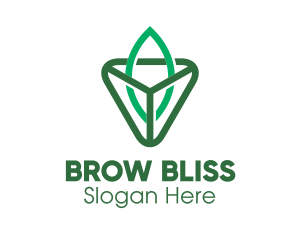 Triangle Leaf Outline logo design