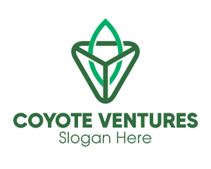 Triangle Leaf Outline logo design