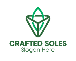 Triangle Leaf Outline logo design