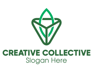 Triangle Leaf Outline logo design