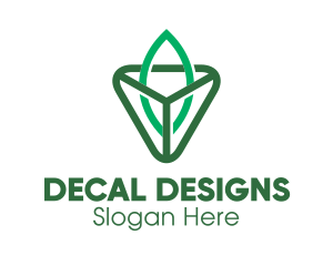 Triangle Leaf Outline logo design