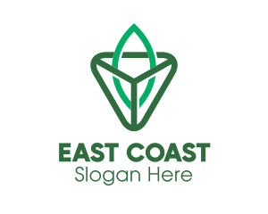 Triangle Leaf Outline logo design