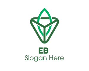 Triangle Leaf Outline logo design