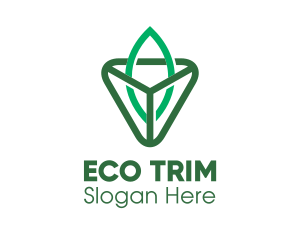 Triangle Leaf Outline logo design