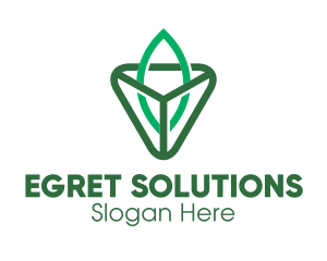 Triangle Leaf Outline logo design