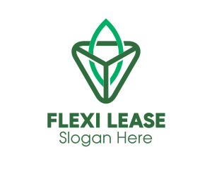 Triangle Leaf Outline logo design