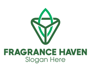 Triangle Leaf Outline logo design