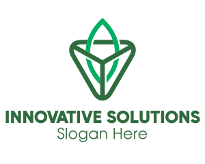 Triangle Leaf Outline logo design