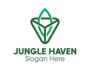 Triangle Leaf Outline logo design