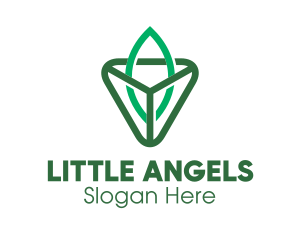 Triangle Leaf Outline logo design