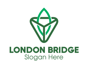 Triangle Leaf Outline logo design