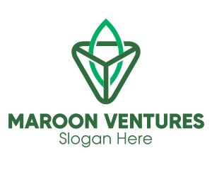 Triangle Leaf Outline logo design