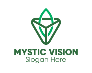 Triangle Leaf Outline logo design