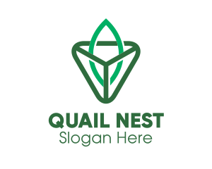 Triangle Leaf Outline logo design