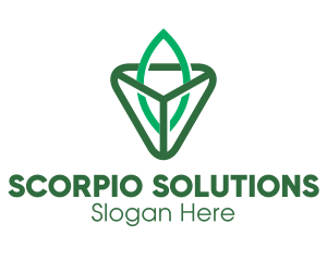 Triangle Leaf Outline logo design