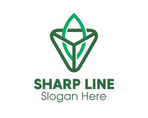 Outline - Triangle Leaf Outline logo design