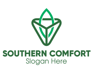 Triangle Leaf Outline logo design