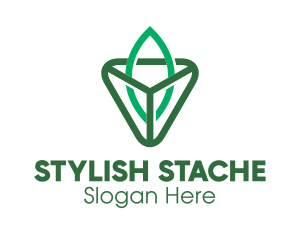 Triangle Leaf Outline logo design