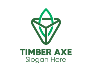 Triangle Leaf Outline logo design