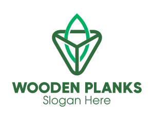 Triangle Leaf Outline logo design