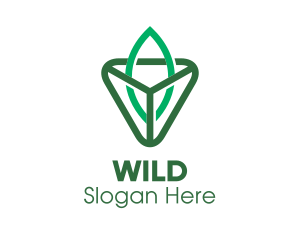 Triangle Leaf Outline logo design