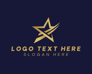 Elegant Swoosh Star logo design