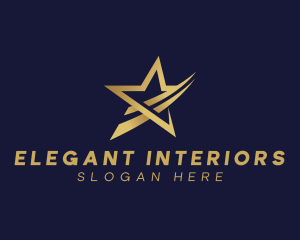 Elegant Swoosh Star logo design