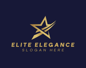 Elegant Swoosh Star logo design