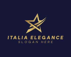 Elegant Swoosh Star logo design