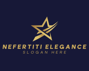 Elegant Swoosh Star logo design