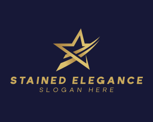 Elegant Swoosh Star logo design